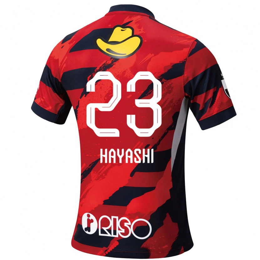 Danxen Kinderen Naoki Hayashi #23 Rood Zwart Thuisshirt Thuistenue 2025/26 T-Shirt