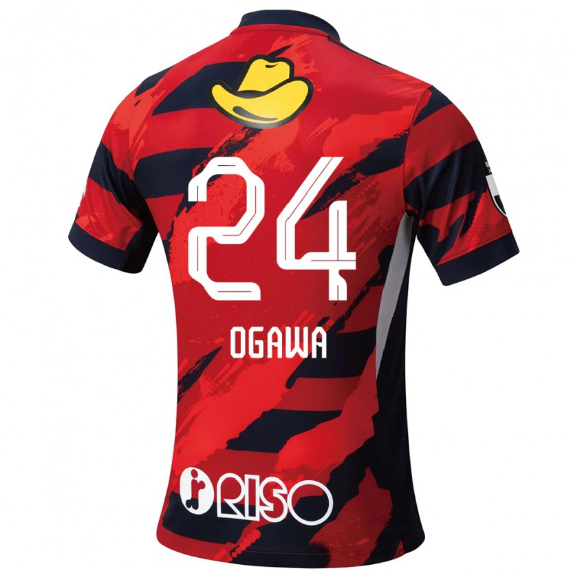 Danxen Kinderen Yusuke Ogawa #24 Rood Zwart Thuisshirt Thuistenue 2025/26 T-Shirt