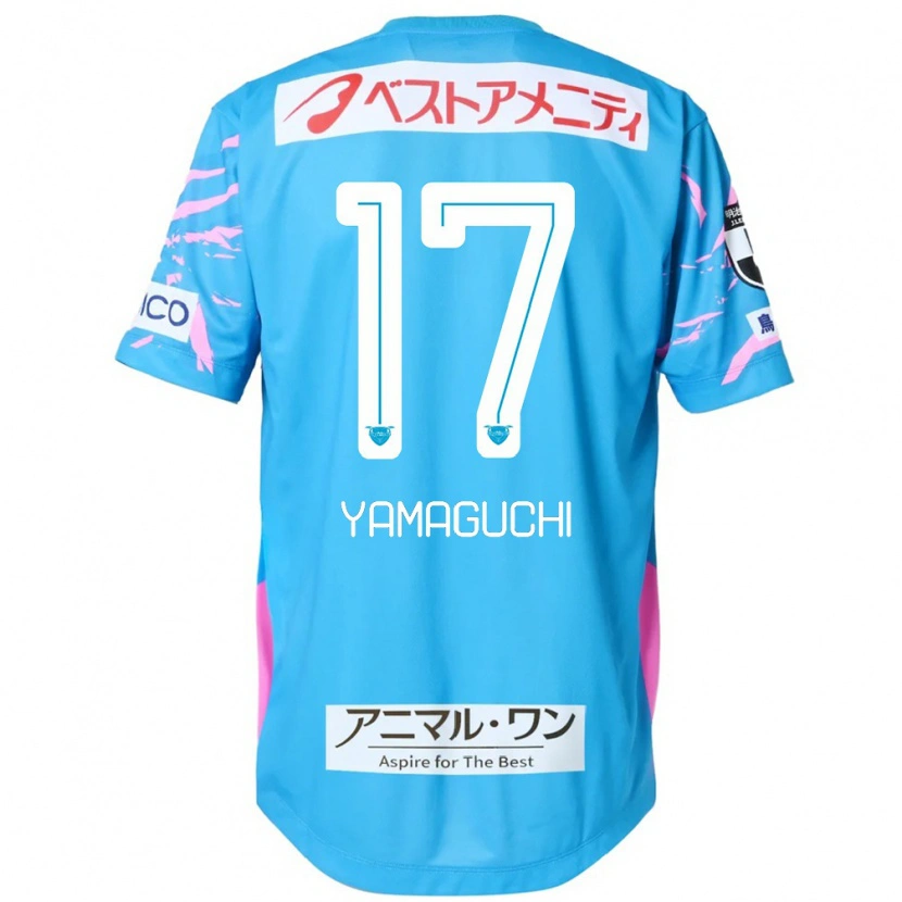 Danxen Kinderen Hikaru Yamaguchi #17 Blauw Roze Thuisshirt Thuistenue 2025/26 T-Shirt