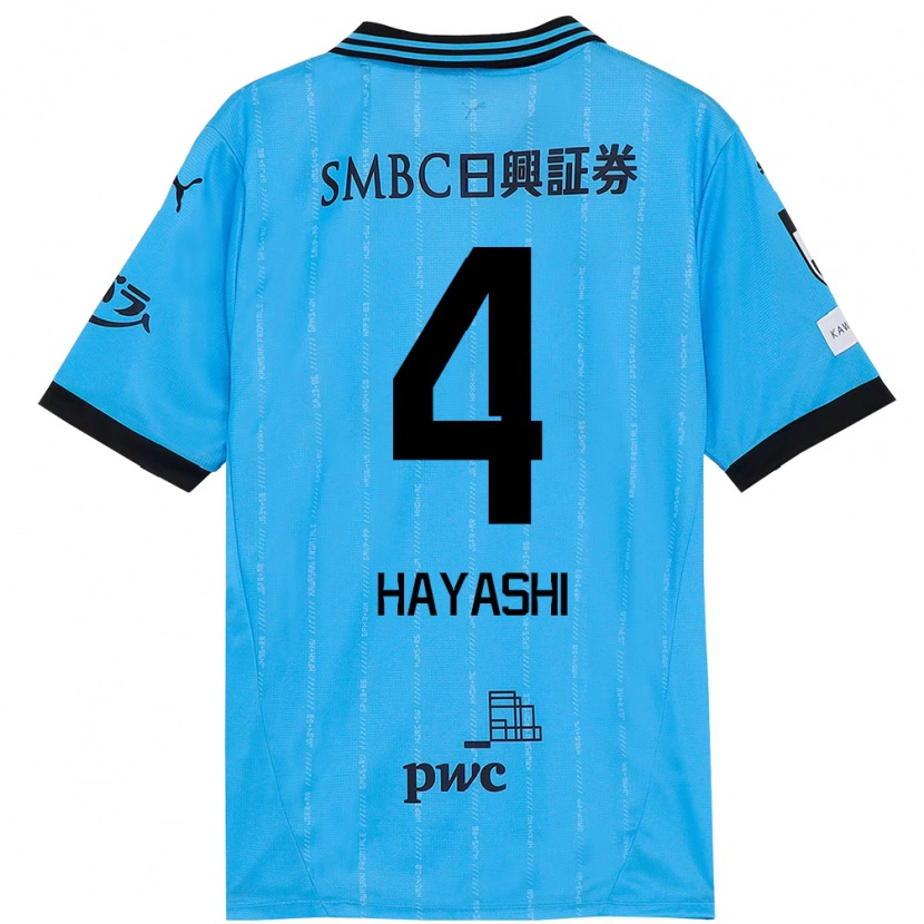 Danxen Kinderen Shunsuke Hayashi #4 Hemelsblauw Zwart Thuisshirt Thuistenue 2025/26 T-Shirt