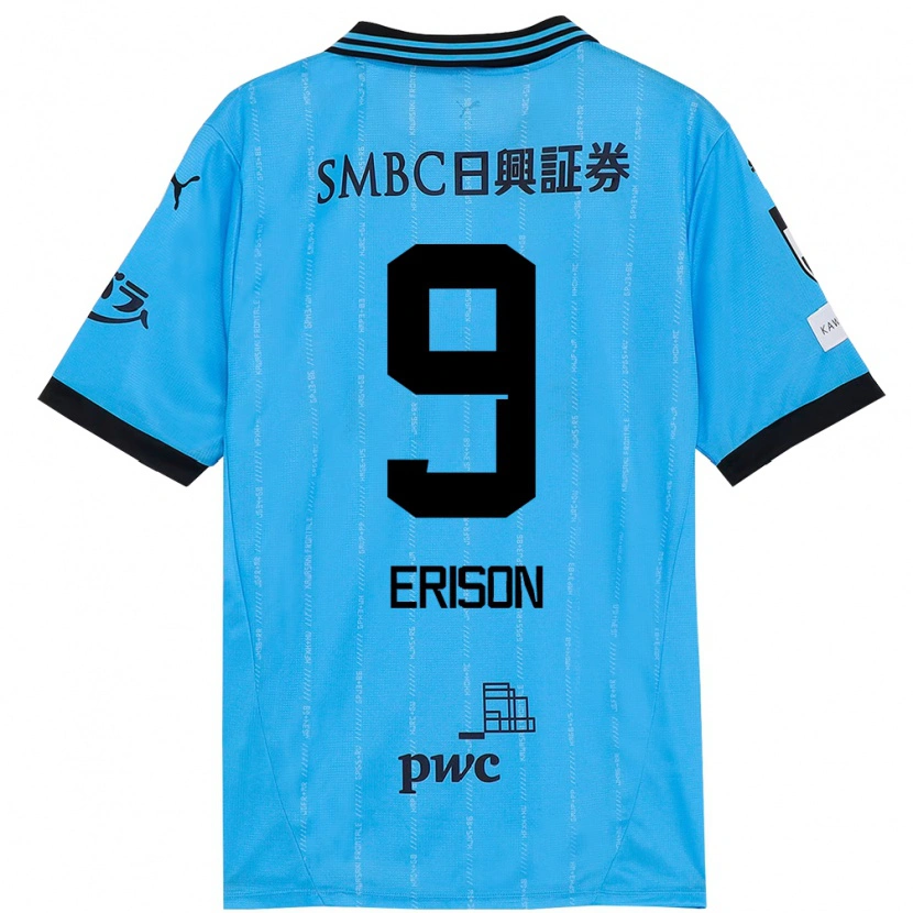 Danxen Kinderen Erison #9 Hemelsblauw Zwart Thuisshirt Thuistenue 2025/26 T-Shirt