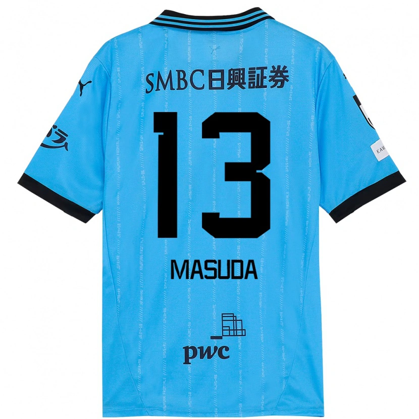 Danxen Kinderen Hinata Masuda #13 Hemelsblauw Zwart Thuisshirt Thuistenue 2025/26 T-Shirt