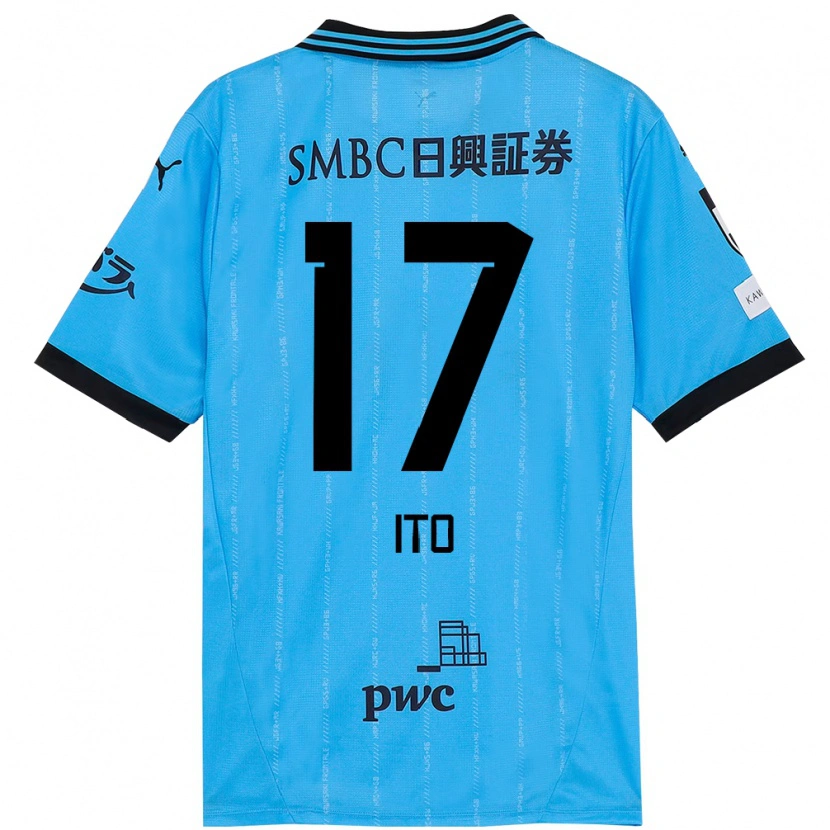Danxen Kinderen Tatsuya Ito #17 Hemelsblauw Zwart Thuisshirt Thuistenue 2025/26 T-Shirt