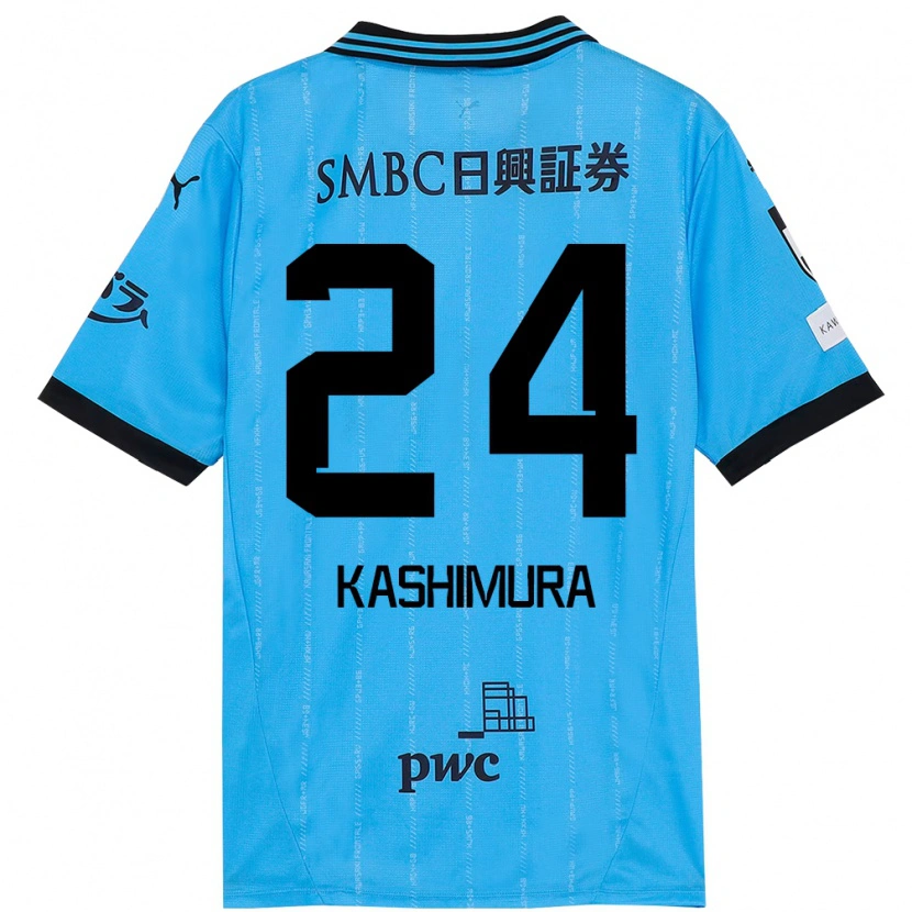 Danxen Kinderen Ryota Kashimura #24 Hemelsblauw Zwart Thuisshirt Thuistenue 2025/26 T-Shirt