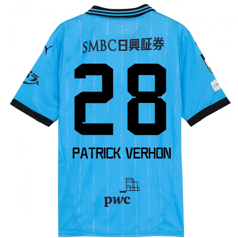 Danxen Kinderen Patrick Verhon #28 Hemelsblauw Zwart Thuisshirt Thuistenue 2025/26 T-Shirt