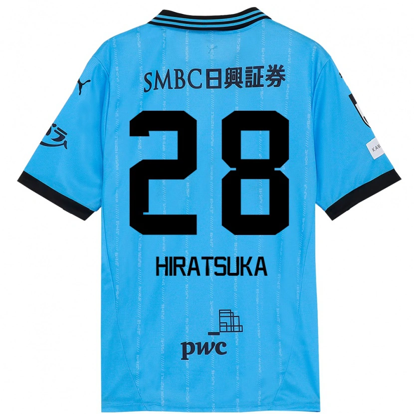 Danxen Kinderen Hayato Hiratsuka #28 Hemelsblauw Zwart Thuisshirt Thuistenue 2025/26 T-Shirt