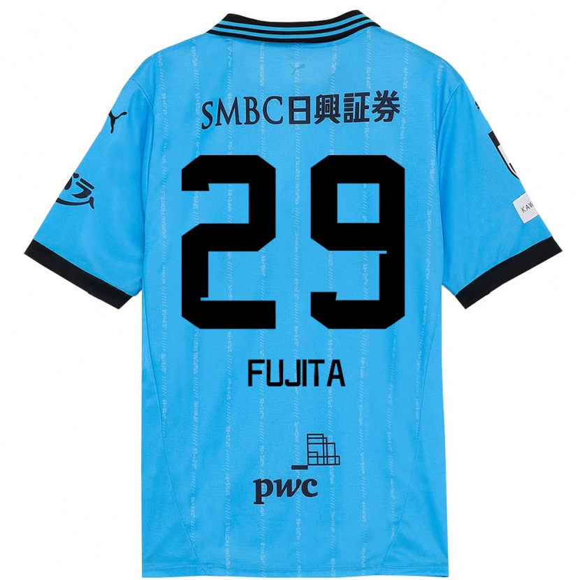 Danxen Kinderen Asuto Fujita #29 Hemelsblauw Zwart Thuisshirt Thuistenue 2025/26 T-Shirt