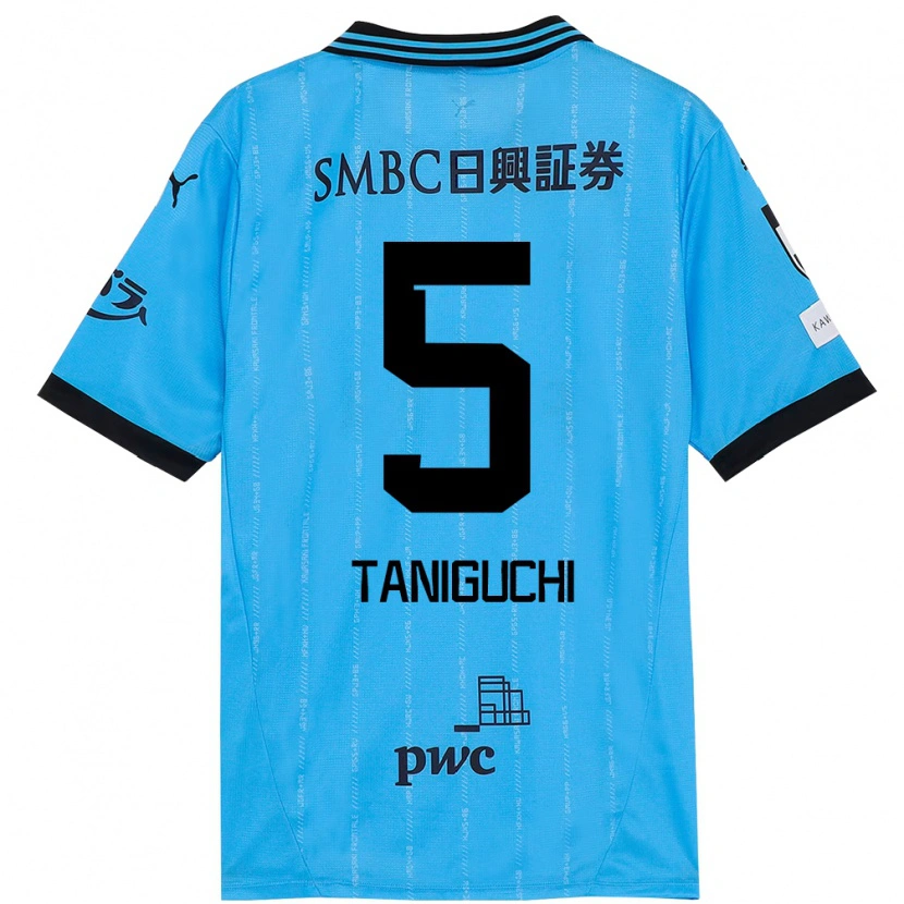Danxen Kinderen Shogo Taniguchi #5 Hemelsblauw Zwart Thuisshirt Thuistenue 2025/26 T-Shirt