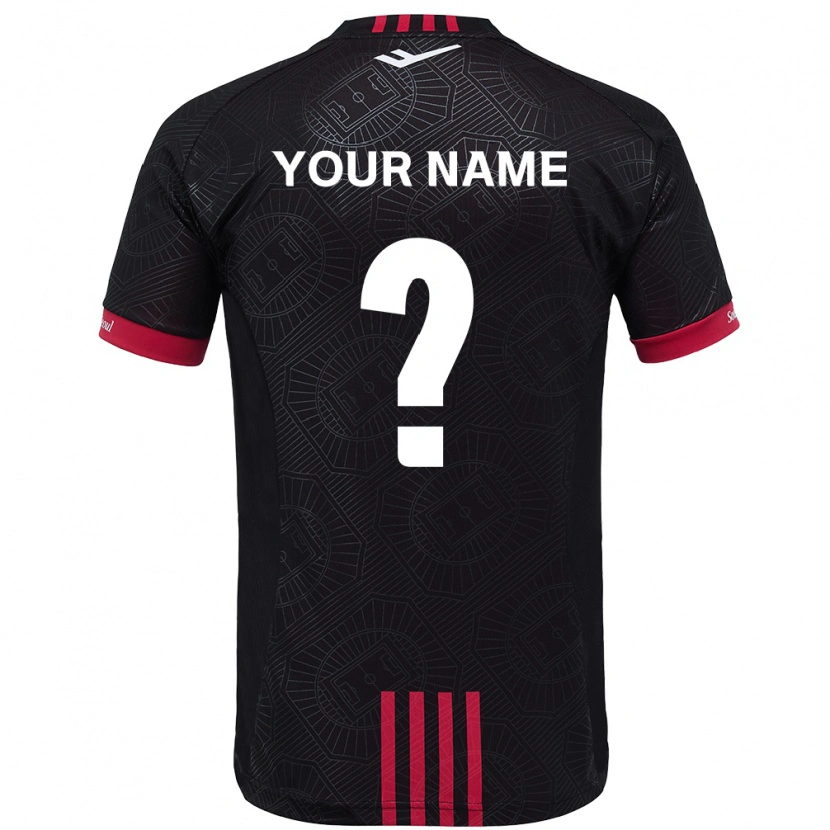 Danxen Kinderen Uw Naam #0 Zwart Rood Thuisshirt Thuistenue 2025/26 T-Shirt