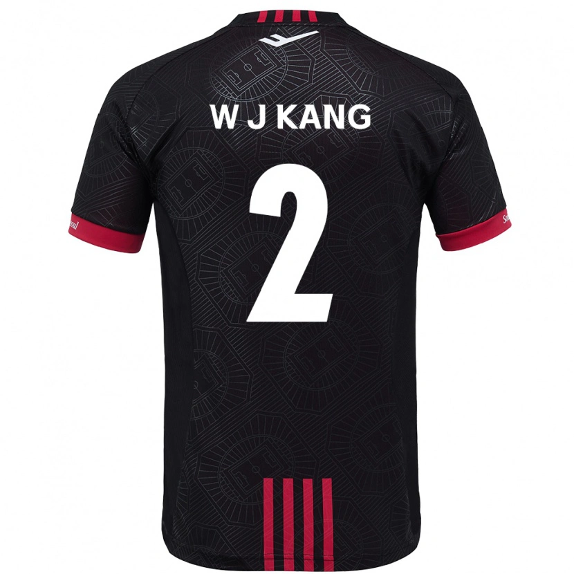 Danxen Kinderen Jae-Won Kang #2 Zwart Rood Thuisshirt Thuistenue 2025/26 T-Shirt