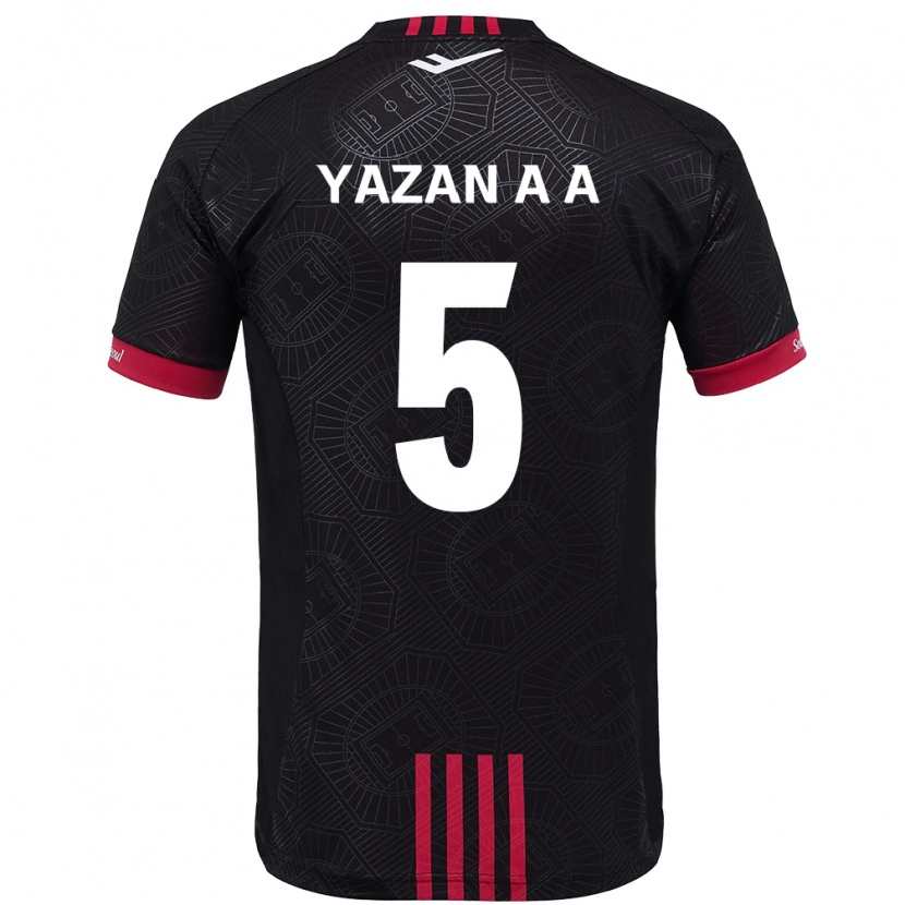 Danxen Kinderen Yazan Al-Arab #5 Zwart Rood Thuisshirt Thuistenue 2025/26 T-Shirt
