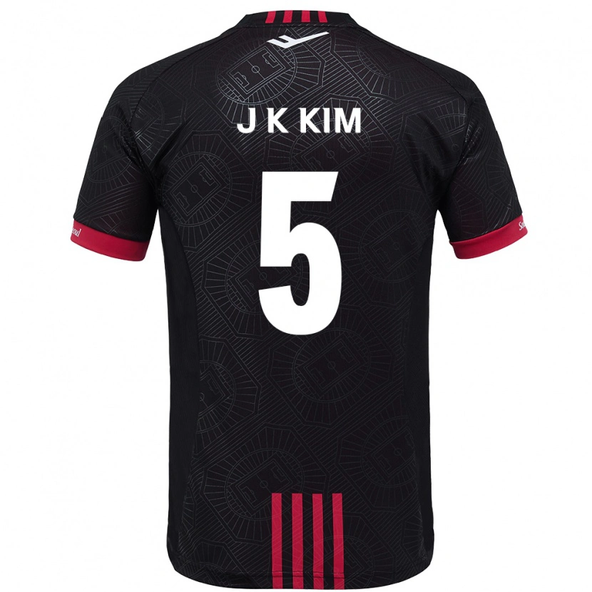Danxen Kinderen Jae-Kang Kim #5 Zwart Rood Thuisshirt Thuistenue 2025/26 T-Shirt