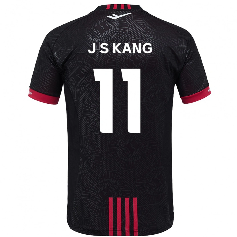 Danxen Kinderen Seong-Jin Kang #11 Zwart Rood Thuisshirt Thuistenue 2025/26 T-Shirt