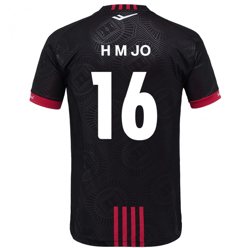 Danxen Kinderen Min-Hyeop Jo #16 Zwart Rood Thuisshirt Thuistenue 2025/26 T-Shirt