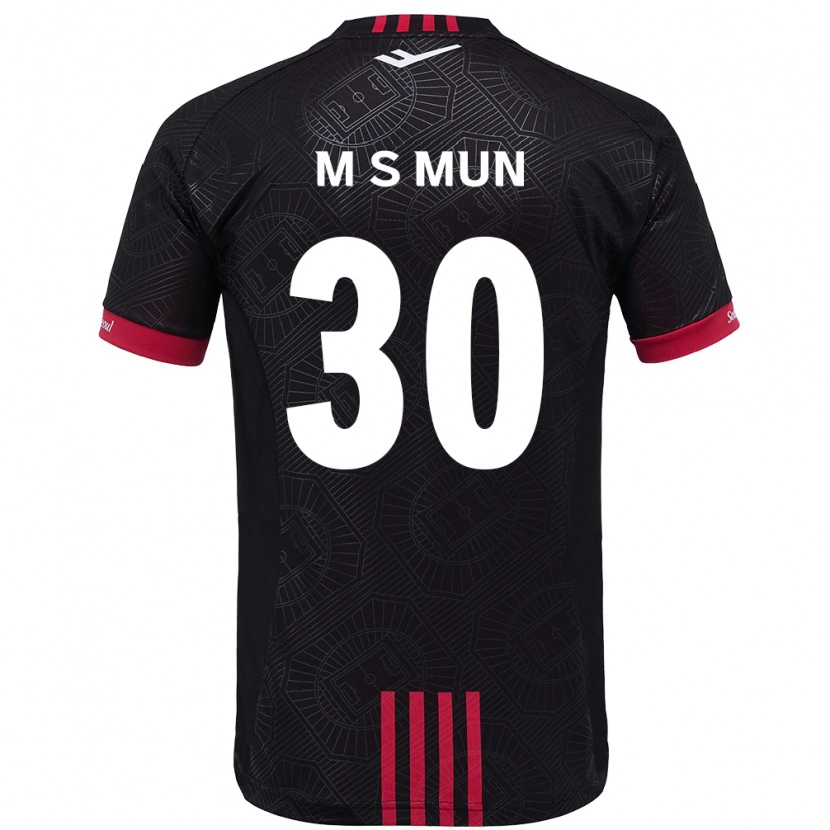 Danxen Kinderen Seong-Min Mun #30 Zwart Rood Thuisshirt Thuistenue 2025/26 T-Shirt