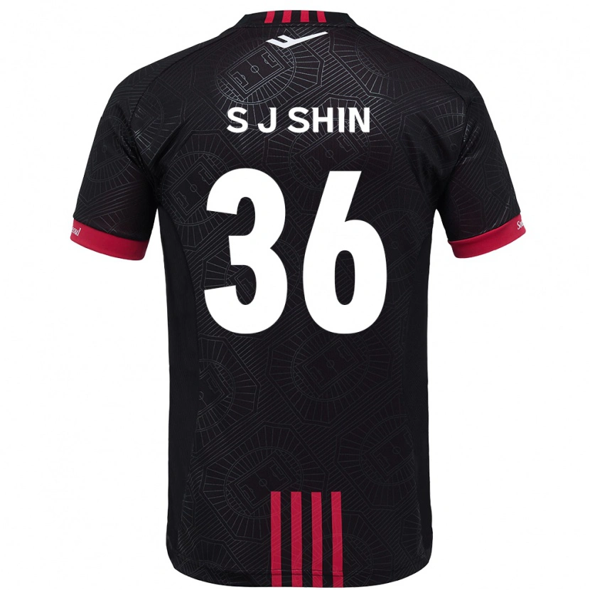 Danxen Kinderen Ji-Seop Shin #36 Zwart Rood Thuisshirt Thuistenue 2025/26 T-Shirt