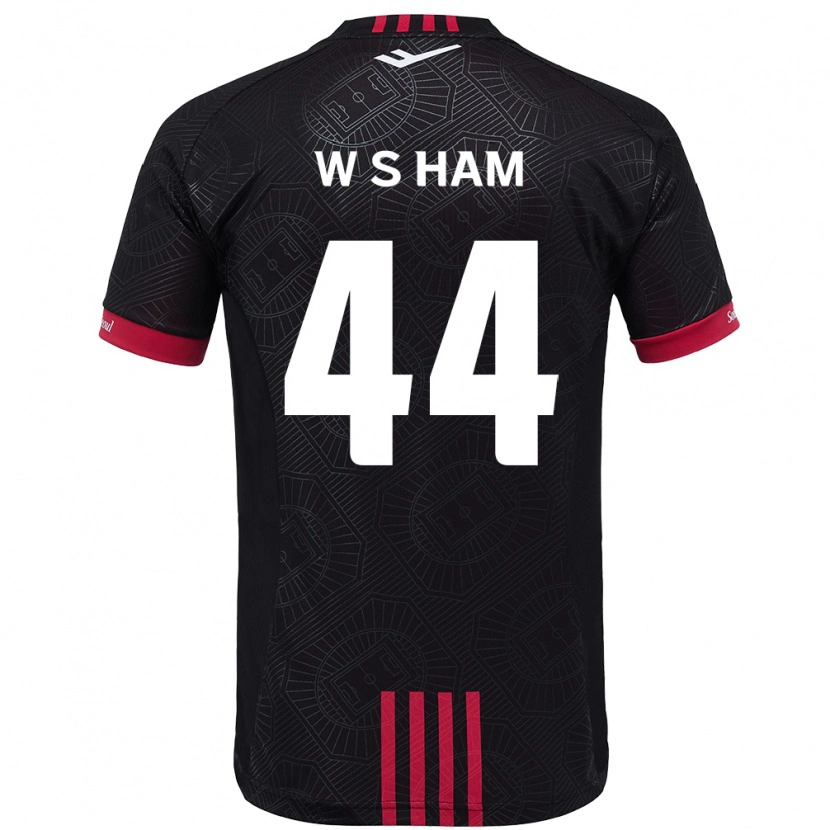 Danxen Kinderen Sun-Woo Ham #44 Zwart Rood Thuisshirt Thuistenue 2025/26 T-Shirt
