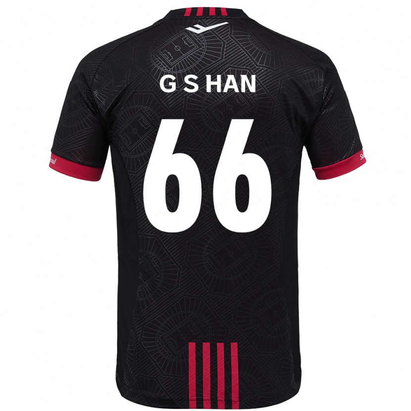 Danxen Kinderen Seung-Gyu Han #66 Zwart Rood Thuisshirt Thuistenue 2025/26 T-Shirt