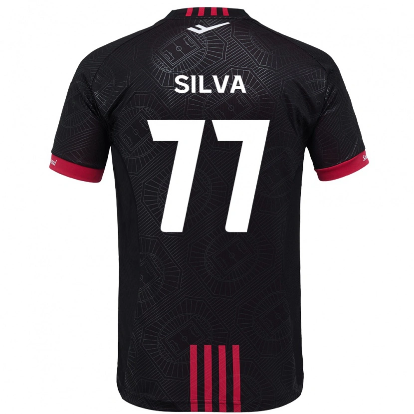 Danxen Kinderen Lucas Silva #77 Zwart Rood Thuisshirt Thuistenue 2025/26 T-Shirt