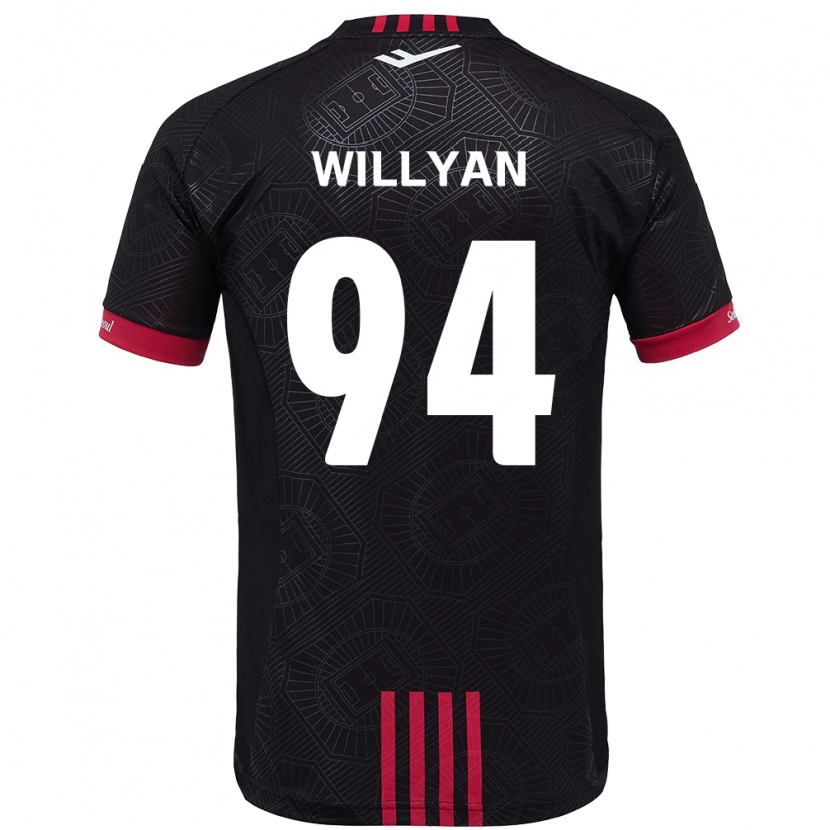 Danxen Kinderen Willyan #94 Zwart Rood Thuisshirt Thuistenue 2025/26 T-Shirt