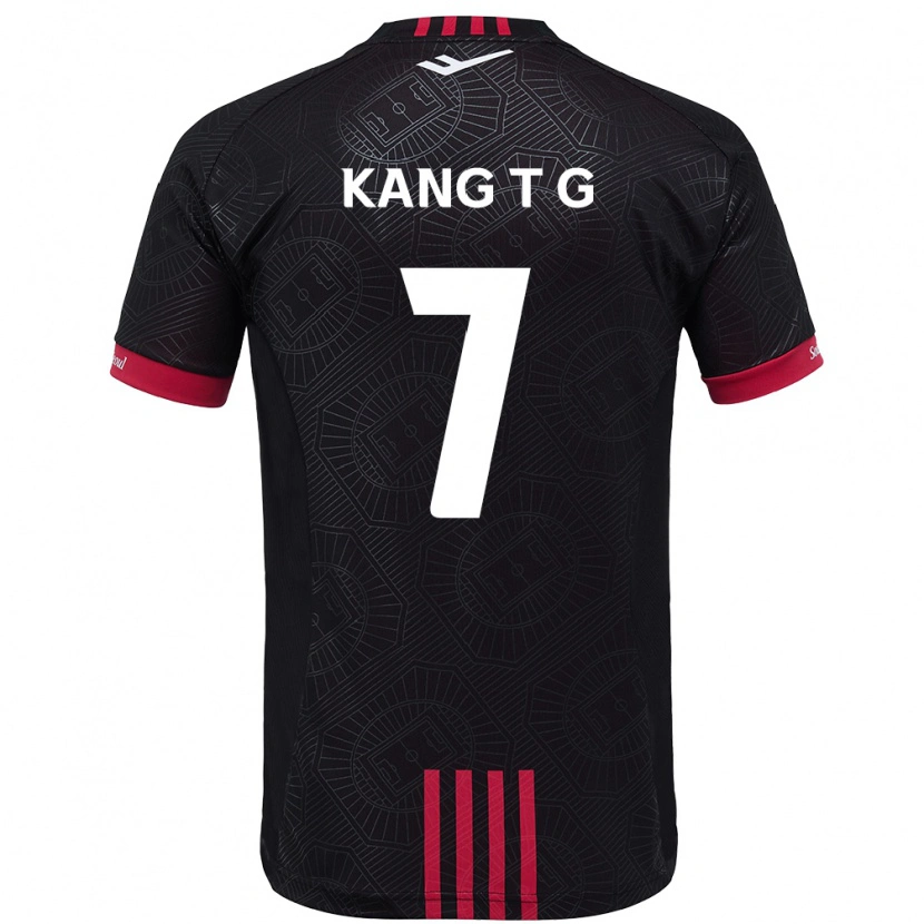 Danxen Kinderen Kang Tae-Gyeong #7 Zwart Rood Thuisshirt Thuistenue 2025/26 T-Shirt