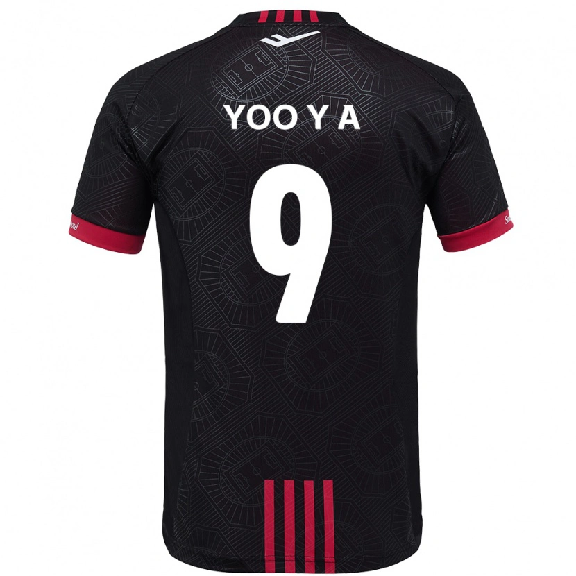 Danxen Kinderen Yoo Young-A #9 Zwart Rood Thuisshirt Thuistenue 2025/26 T-Shirt