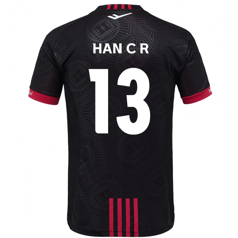 Danxen Kinderen Han Chae-Rin #13 Zwart Rood Thuisshirt Thuistenue 2025/26 T-Shirt