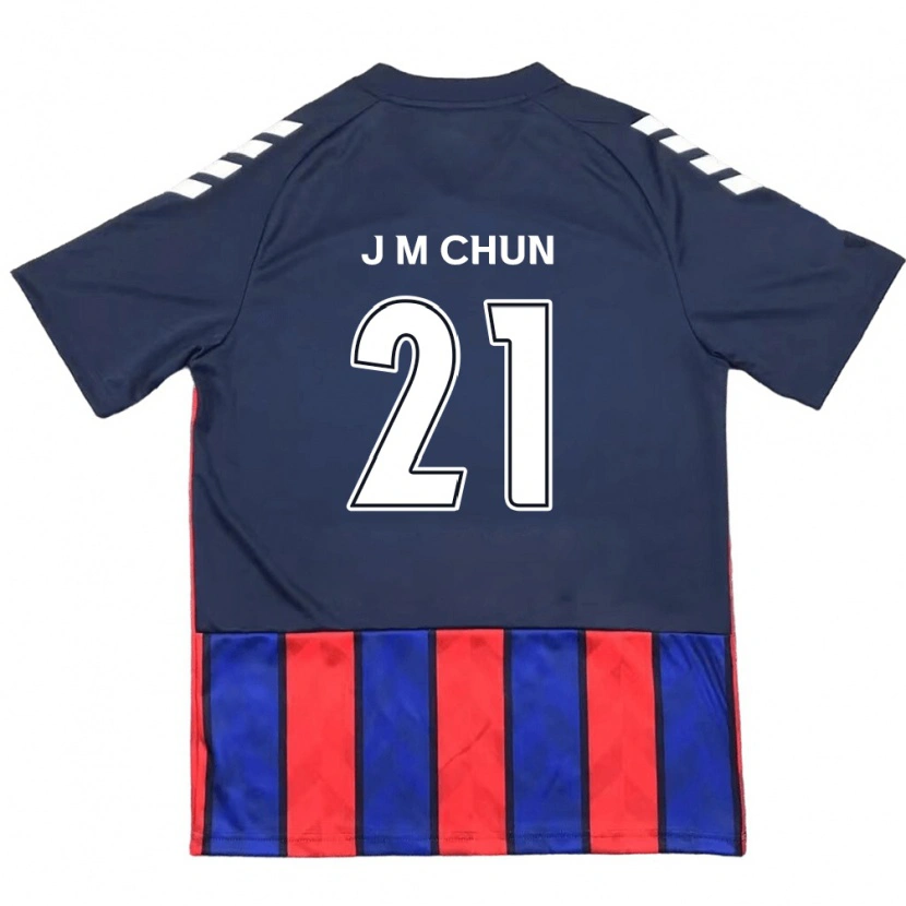 Danxen Kinderen Jae-Min Chun #21 Koningsblauw Rood Thuisshirt Thuistenue 2025/26 T-Shirt