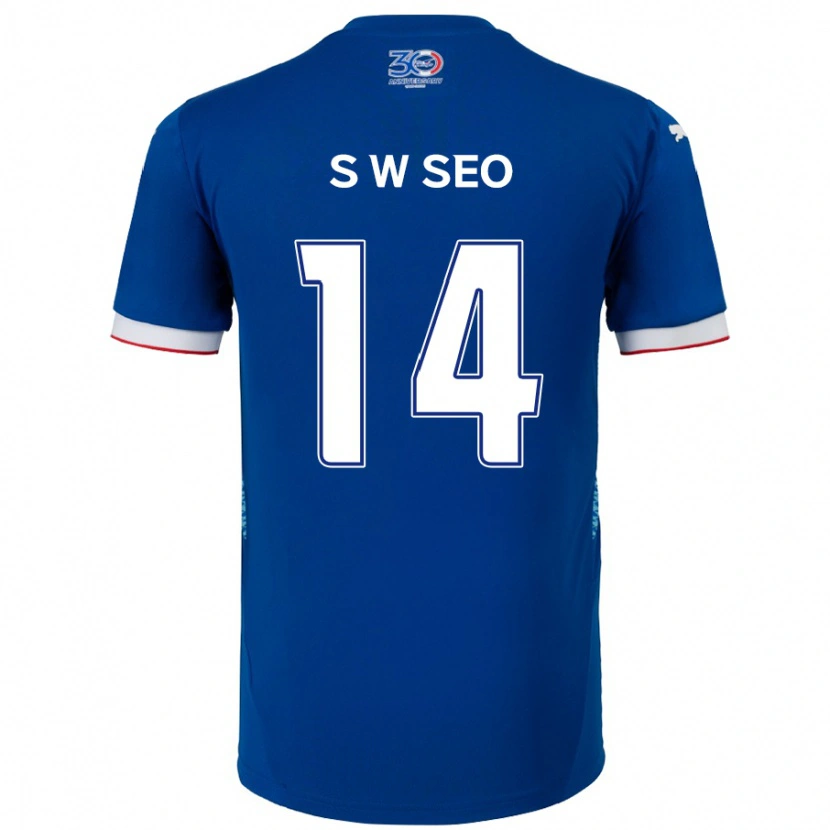 Danxen Kinderen Woo-Seong Seo #14 Koningsblauw Wit Thuisshirt Thuistenue 2025/26 T-Shirt