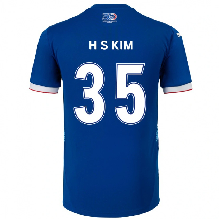 Danxen Kinderen Seung-Hyun Kim #35 Koningsblauw Wit Thuisshirt Thuistenue 2025/26 T-Shirt