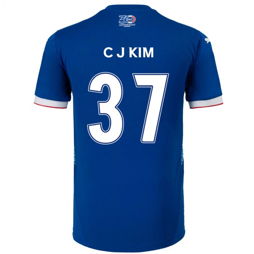 Danxen Kinderen Joo-Chan Kim #37 Koningsblauw Wit Thuisshirt Thuistenue 2025/26 T-Shirt