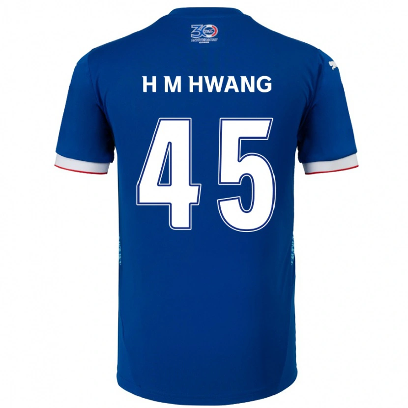 Danxen Kinderen Myung-Hyun Hwang #45 Koningsblauw Wit Thuisshirt Thuistenue 2025/26 T-Shirt