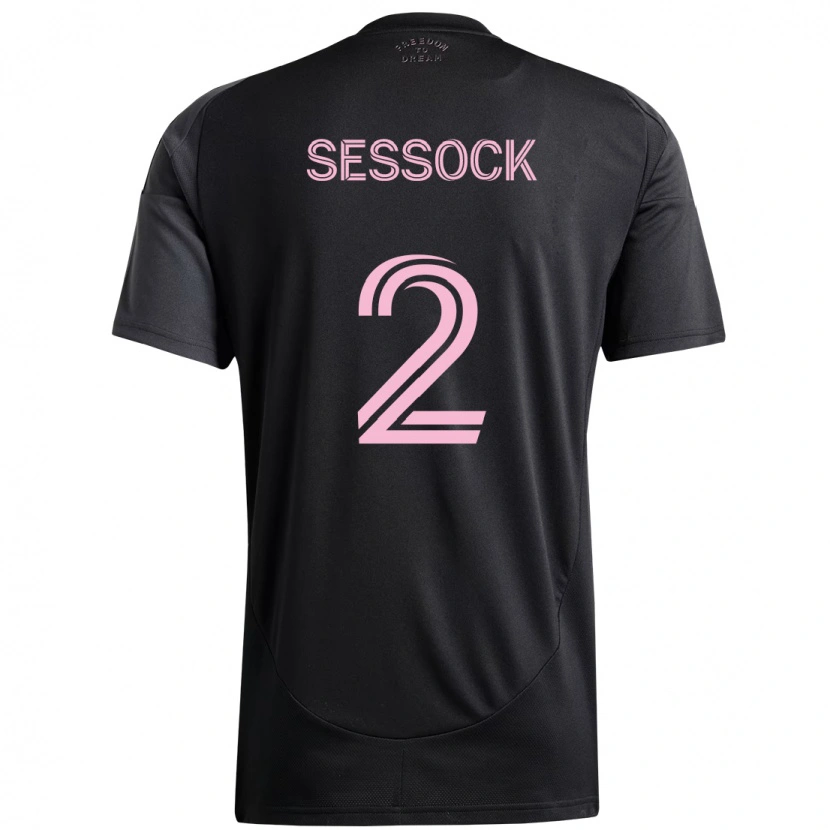 Danxen Kinderen Nykolas Sessock #2 Zwart Roze Uitshirt Uittenue 2025/26 T-Shirt