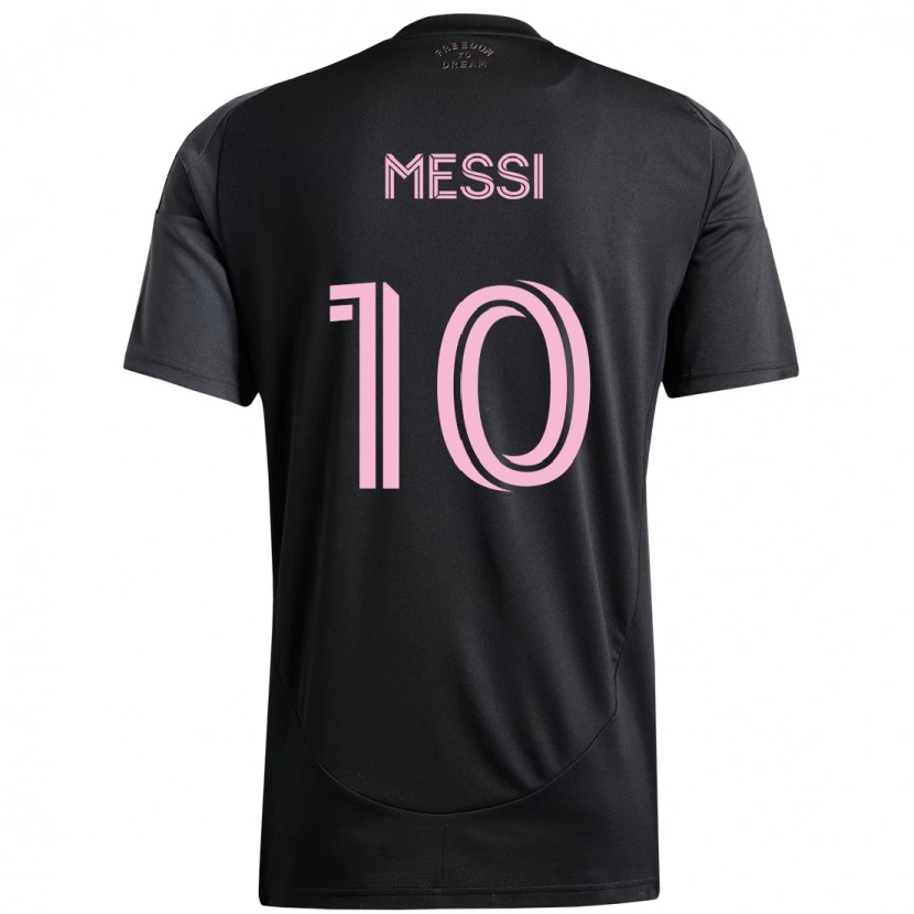 Danxen Kinderen Lionel Messi #10 Zwart Roze Uitshirt Uittenue 2025/26 T-Shirt