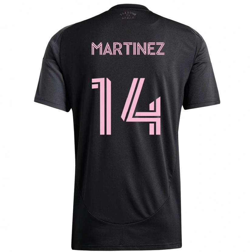 Danxen Kinderen David Martínez #14 Zwart Roze Uitshirt Uittenue 2025/26 T-Shirt