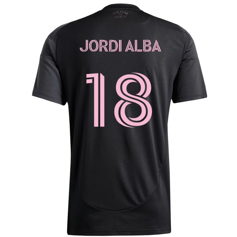 Danxen Kinderen Jordi Alba #18 Zwart Roze Uitshirt Uittenue 2025/26 T-Shirt