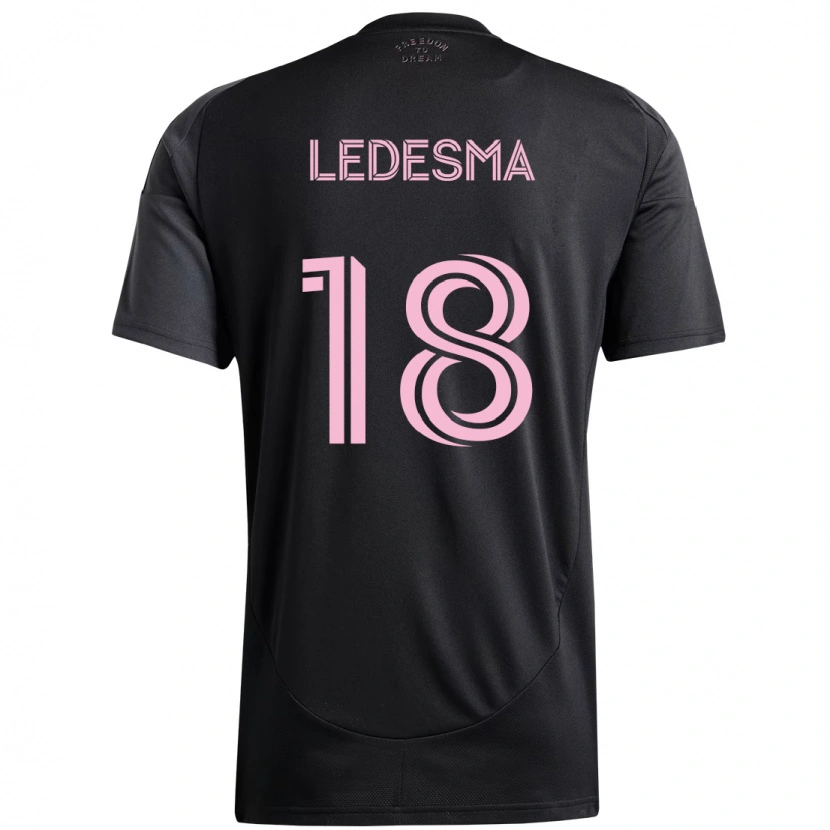 Danxen Kinderen Santiago Ledesma #18 Zwart Roze Uitshirt Uittenue 2025/26 T-Shirt