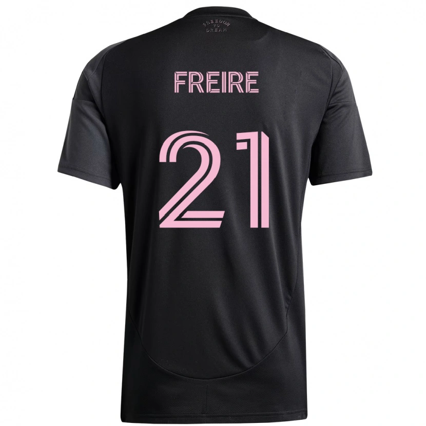Danxen Kinderen Nicolas Freire #21 Zwart Roze Uitshirt Uittenue 2025/26 T-Shirt