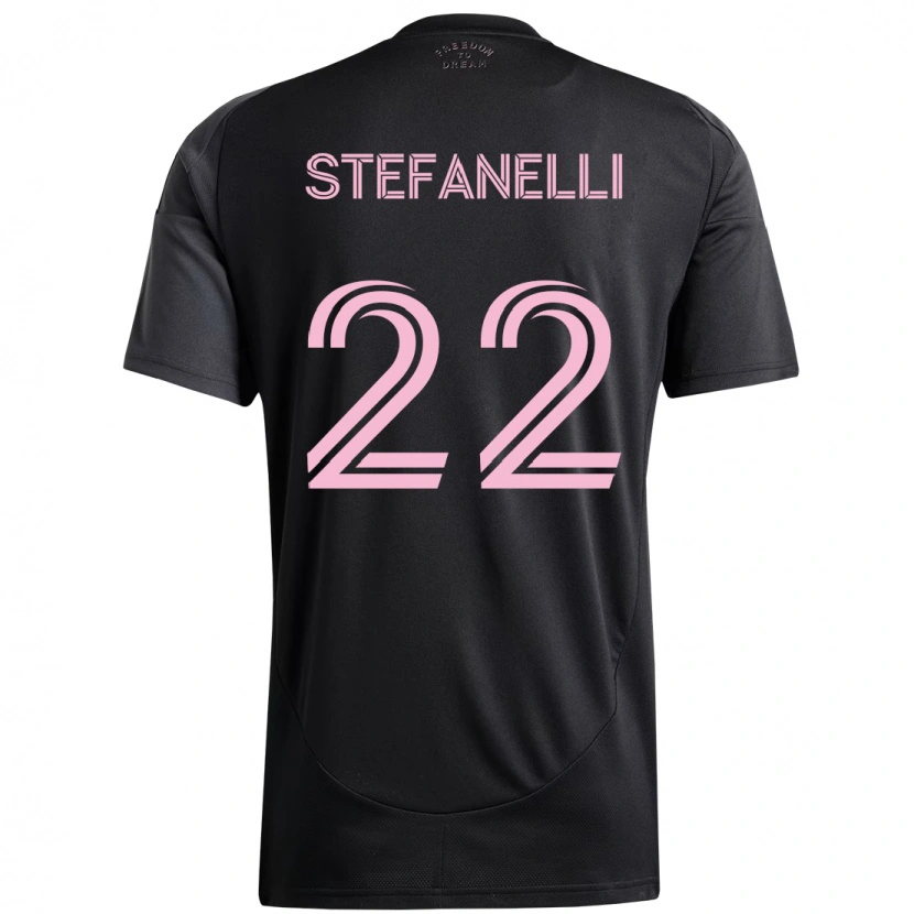 Danxen Kinderen Nicolás Stefanelli #22 Zwart Roze Uitshirt Uittenue 2025/26 T-Shirt