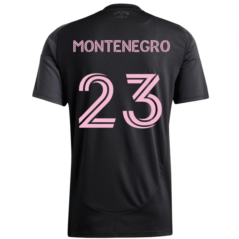 Danxen Kinderen Ricardo Montenegro #23 Zwart Roze Uitshirt Uittenue 2025/26 T-Shirt