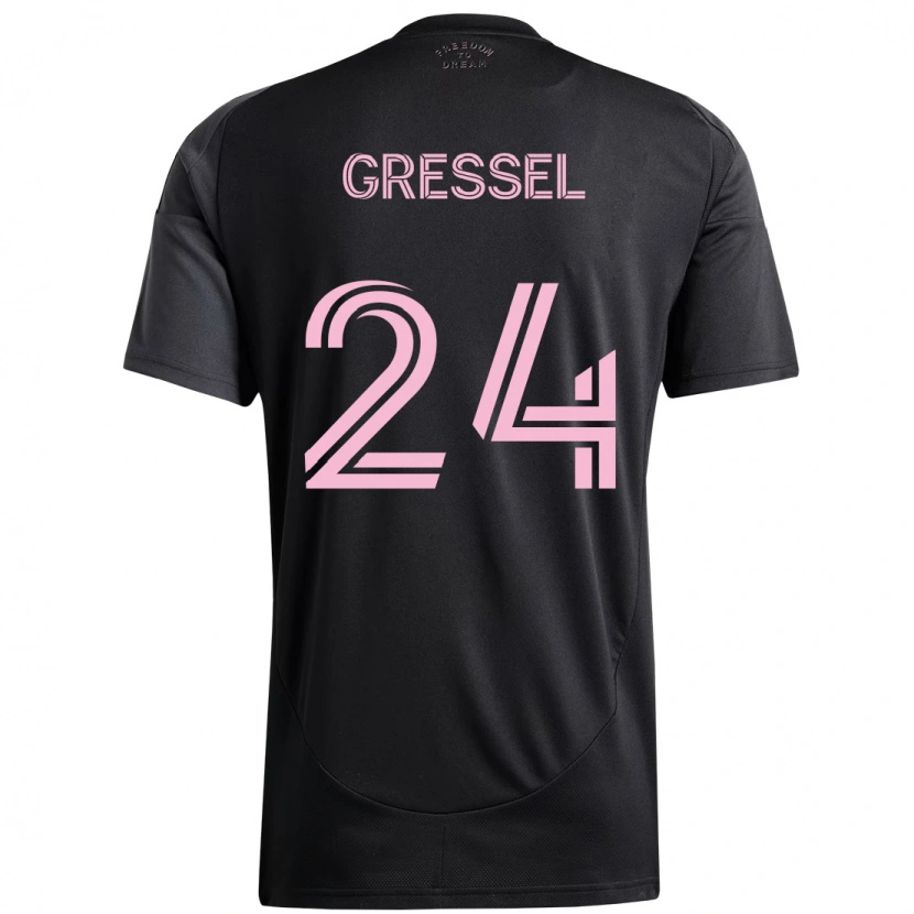 Danxen Kinderen Julian Gressel #24 Zwart Roze Uitshirt Uittenue 2025/26 T-Shirt