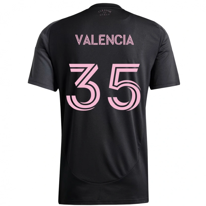 Danxen Kinderen Felipe Valencia #35 Zwart Roze Uitshirt Uittenue 2025/26 T-Shirt
