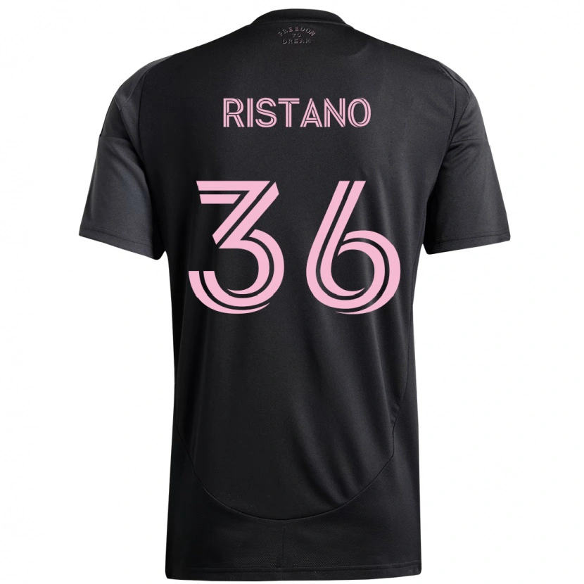 Danxen Kinderen Alejo Ristano #36 Zwart Roze Uitshirt Uittenue 2025/26 T-Shirt