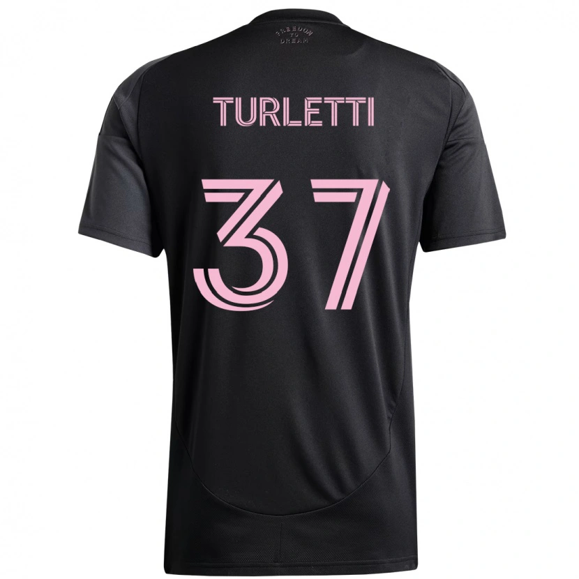 Danxen Kinderen Mateo Turletti #37 Zwart Roze Uitshirt Uittenue 2025/26 T-Shirt
