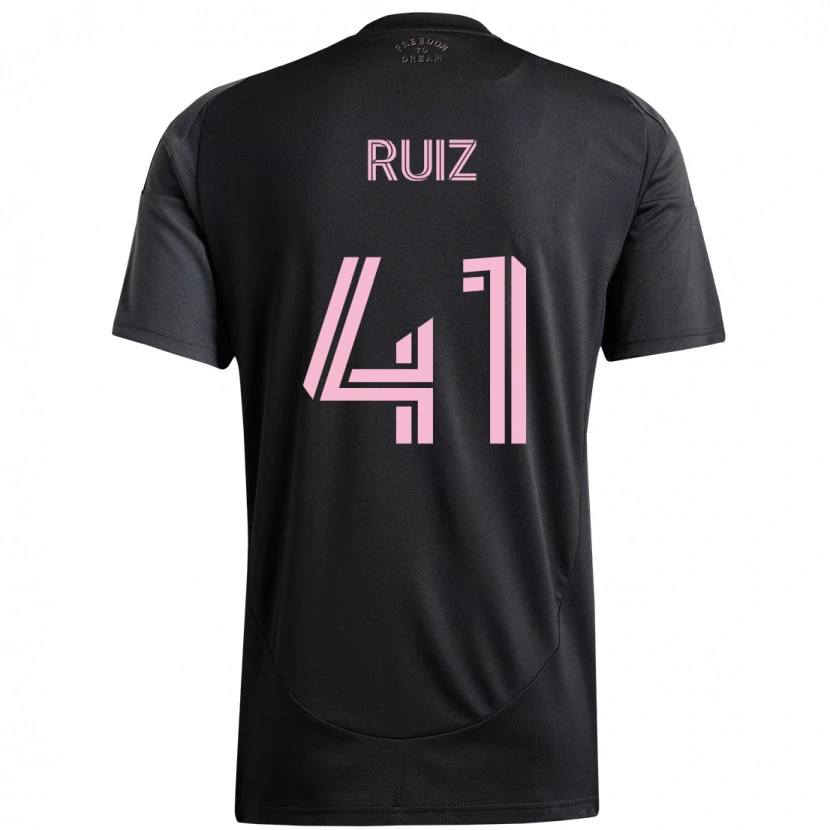 Danxen Kinderen David Ruíz #41 Zwart Roze Uitshirt Uittenue 2025/26 T-Shirt