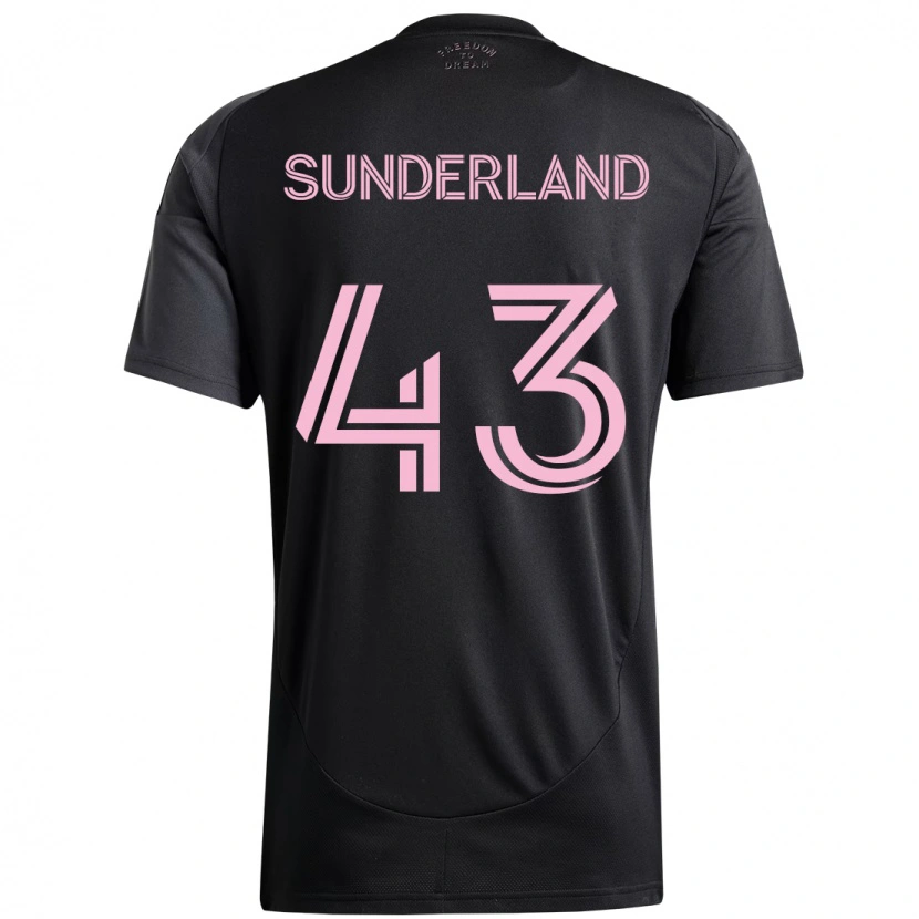 Danxen Kinderen Lawson Sunderland #43 Zwart Roze Uitshirt Uittenue 2025/26 T-Shirt