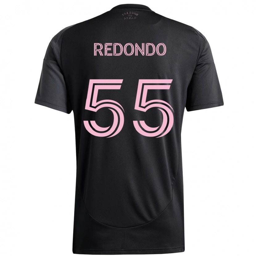 Danxen Kinderen Federico Redondo #55 Zwart Roze Uitshirt Uittenue 2025/26 T-Shirt