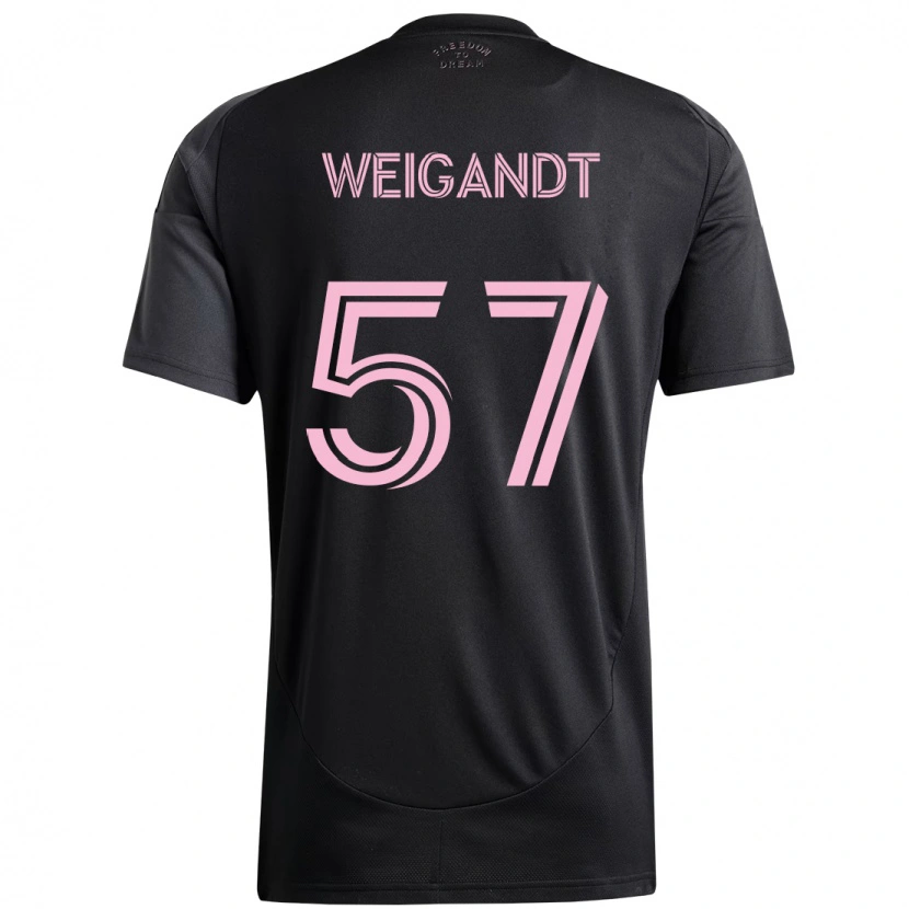 Danxen Kinderen Marcelo Weigandt #57 Zwart Roze Uitshirt Uittenue 2025/26 T-Shirt