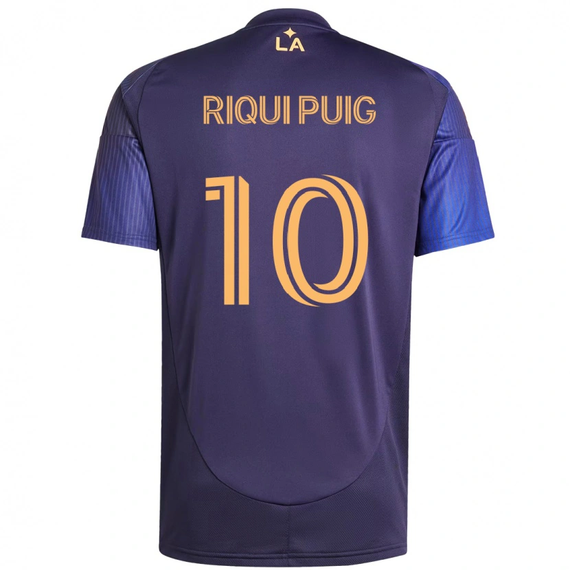 Danxen Kinderen Riqui Puig #10 Paars Blauw Uitshirt Uittenue 2025/26 T-Shirt