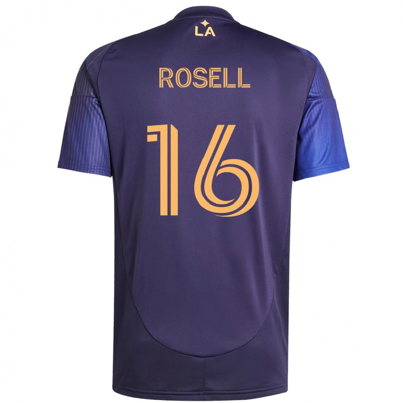 Danxen Kinderen Uri Rosell #16 Paars Blauw Uitshirt Uittenue 2025/26 T-Shirt